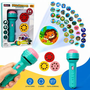 Kids Projector Flashlight – 3 Slides & 24 Patterns